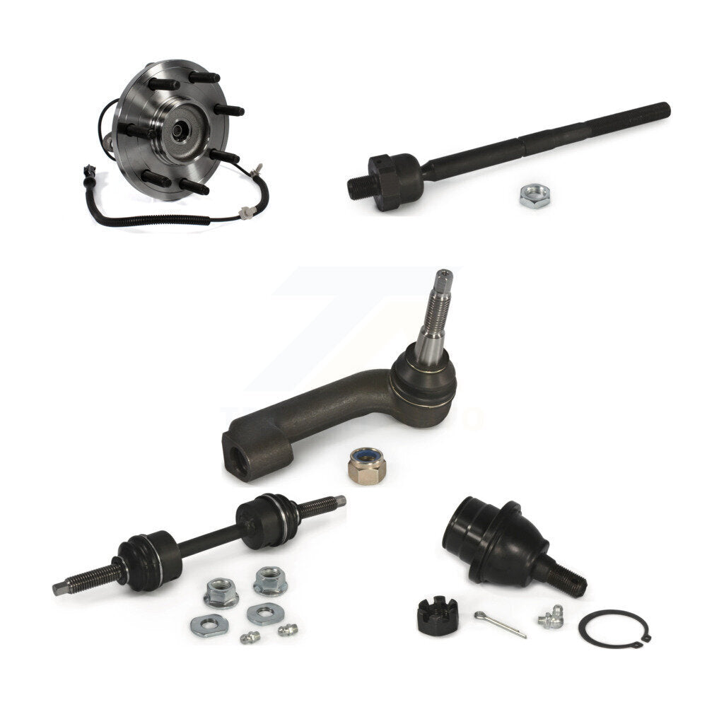 Hub Bearing Lower Ball Joint Tie Rod & Link Front Right Kit (5Pc) For Ford F-150
