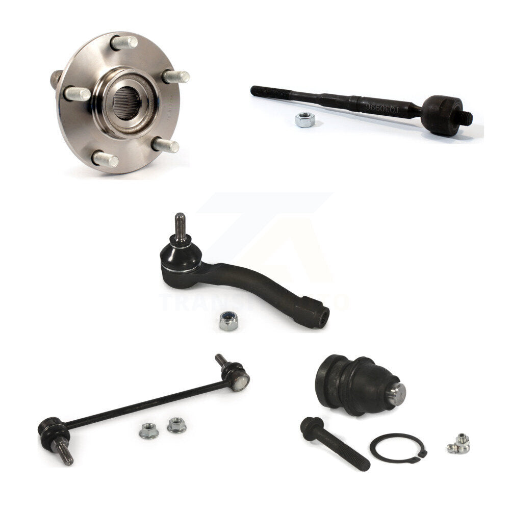 Hub Bearing Lower Ball Joint Tie Rod Link Front Left Kit (5Pc) For Nissan Sentra