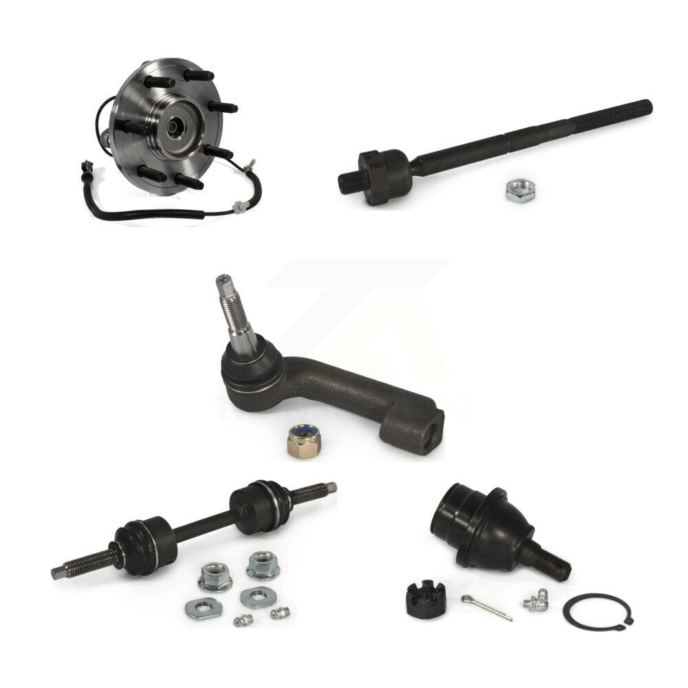 Hub Bearing Lower Ball Joint Tie Rod & Link Front Left Kit (5Pc) For Ford F-150