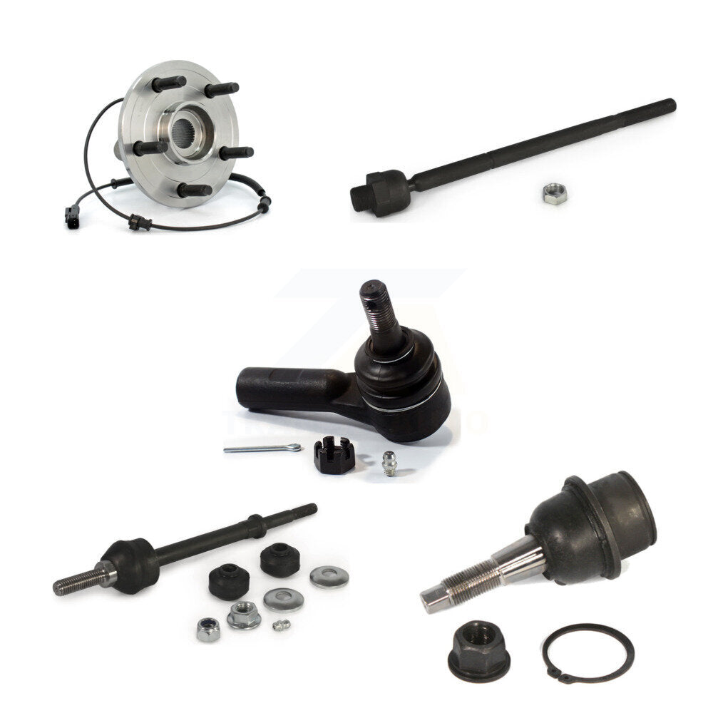Hub Bearing Lower Ball Joint Tie Rod Link Front Kit (5Pc) For Dodge Ram 1500 4WD
