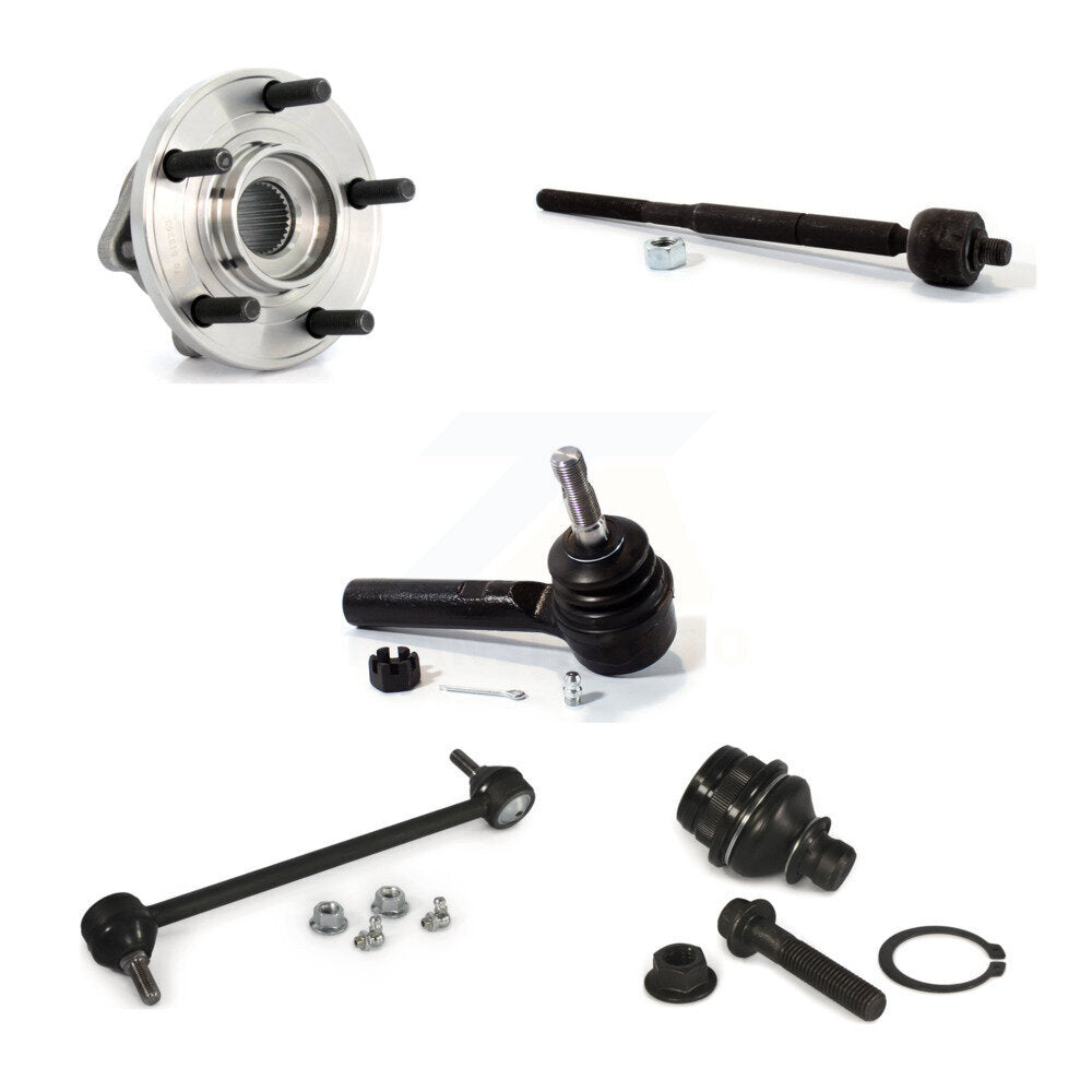 Hub Bearing Lower Ball Joint Tie Rod Link Front Kit (5Pc) For 2009 Dodge Caliber