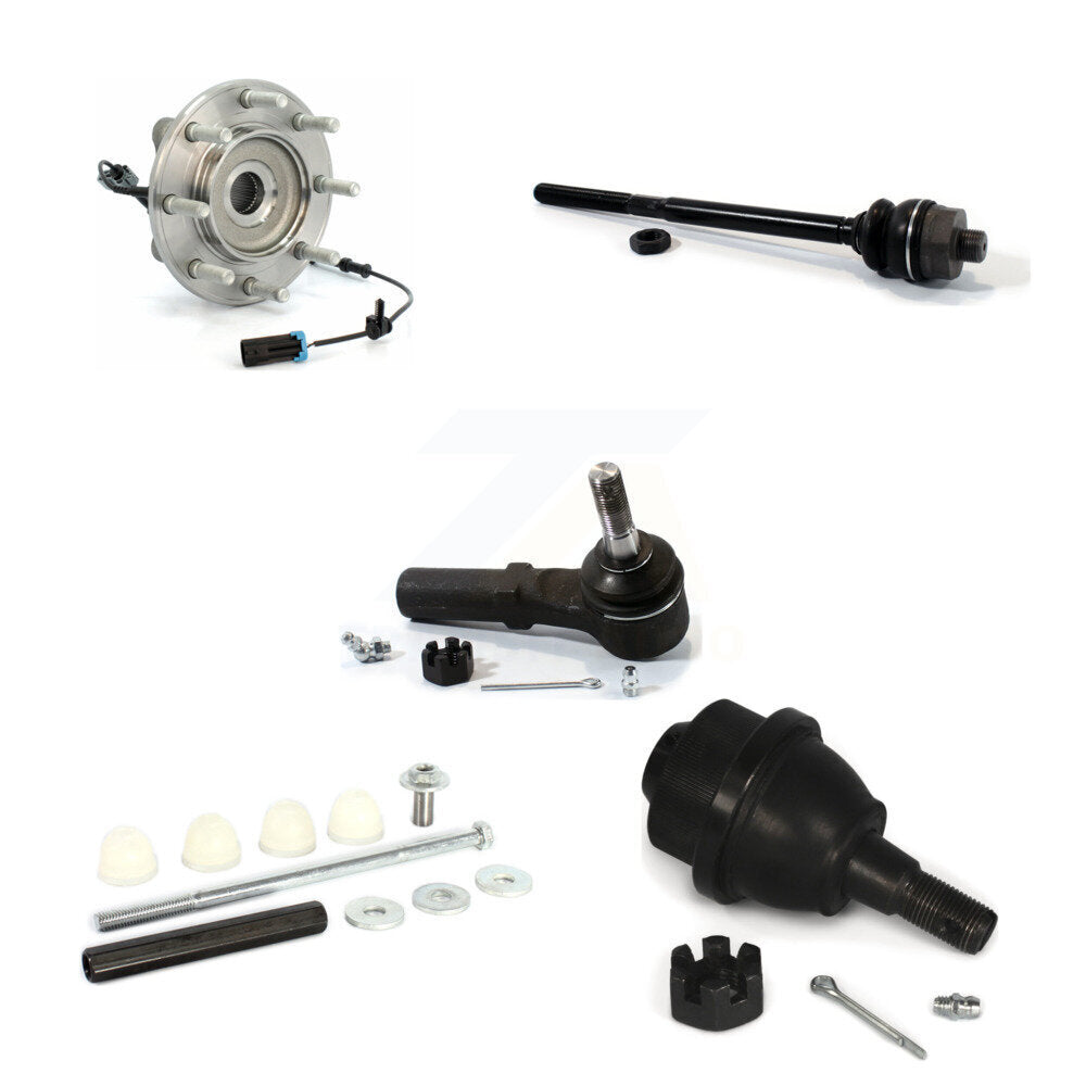 Hub Bearing Lower Ball Joint Tie Rod Link Front Kit (5Pc) For GMC Sierra 3500 HD