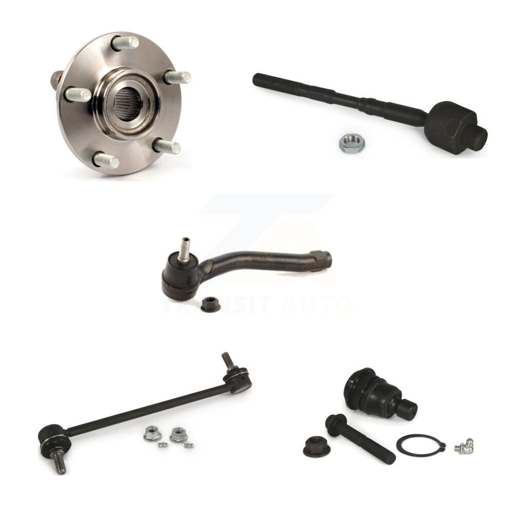 Hub Bearing Lower Ball Joint Tie Rod Link Front Left Kit (5Pc) For Nissan Rogue