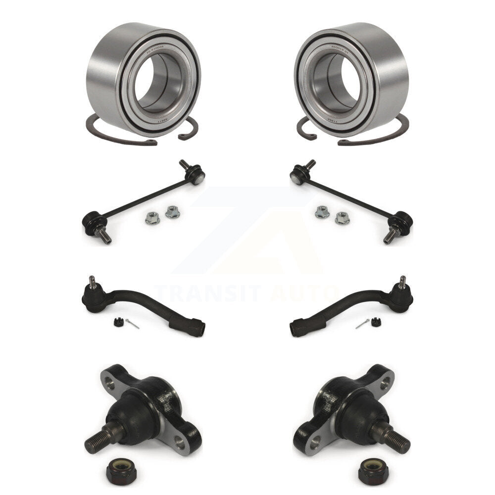 Wheel Bearing Lower Ball Joint Outer Tie Rod Link Front Kit (8Pc) For Kia Optima