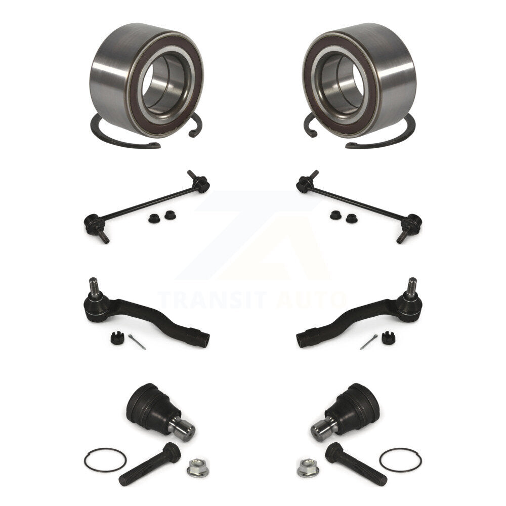 Bearing Lower Ball Joint Outer Tie Rod & Link Front Kit (8Pc) For 11-14 Mazda 2