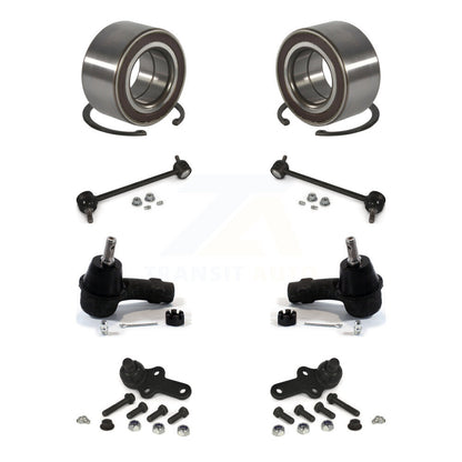 Wheel Bearing Lower Ball Joint Outer Tie Rod Link Front Kit (8Pc) For Ford Focus