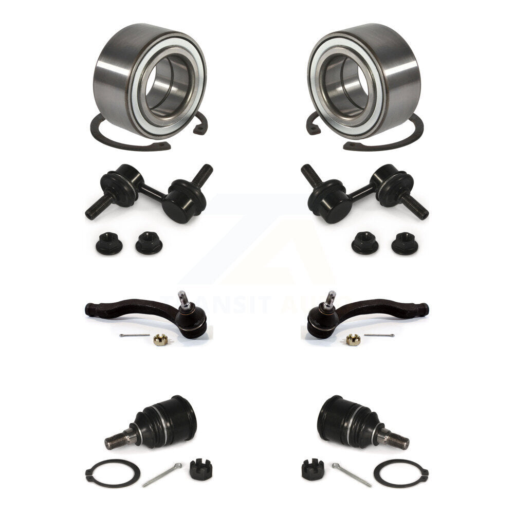 Bearing Lower Ball Joint Outer Tie Rod & Link Front Kit (8Pc) For Honda Civic Si