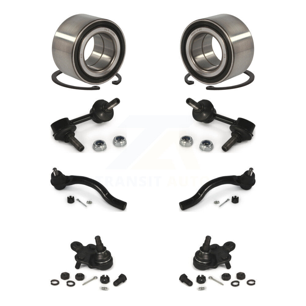 Bearing Lower Ball Joint Outer Tie Rod End Link Front Kit (8Pc) For Honda Civic