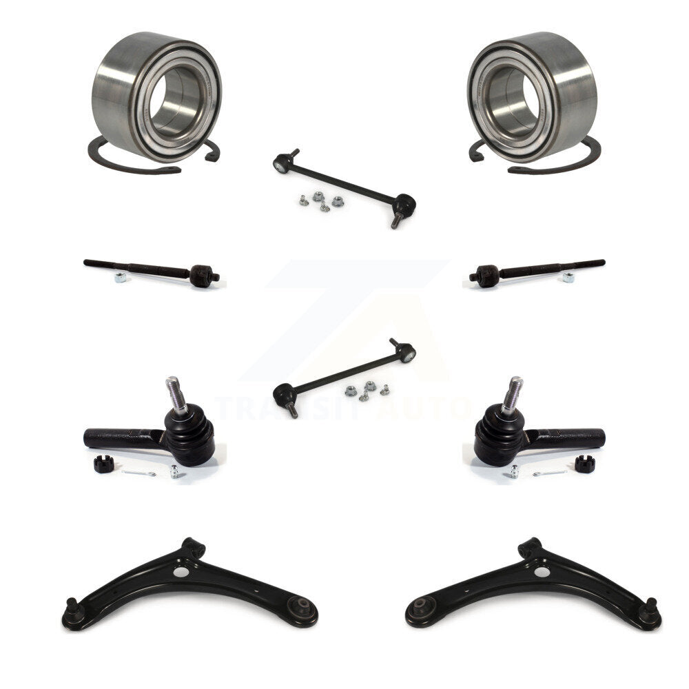 Bearing Lower Arm Outer Inner Tie Rod End Link Front Kit (10Pc) For Jeep Patriot