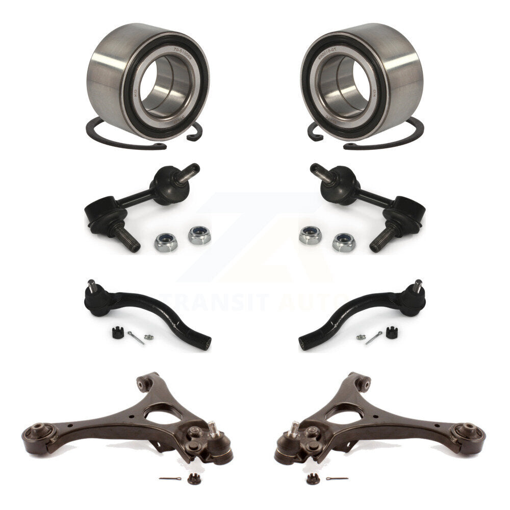 Bearing Lower Control Arm Outer Tie Rod End Link Front Kit (8Pc) For Honda Civic