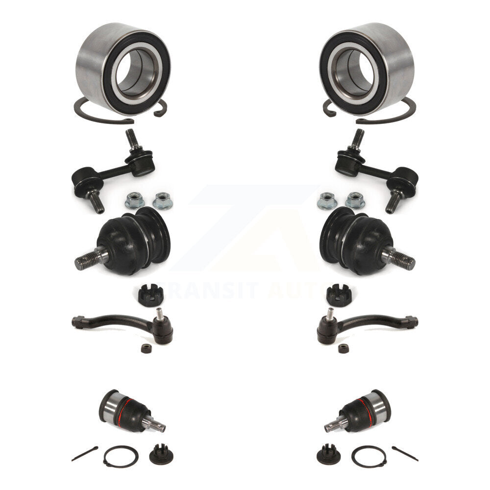 Bearing Upper Lower Ball Joint Outer Tie Rod Link Front Kit (10Pc) For Acura TL