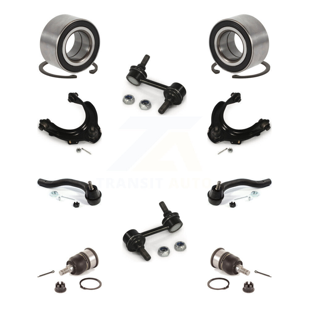 Bearing Upper Arm Lower Ball Joint Outer Tie Rod Link Front Kit (10Pc) For Honda