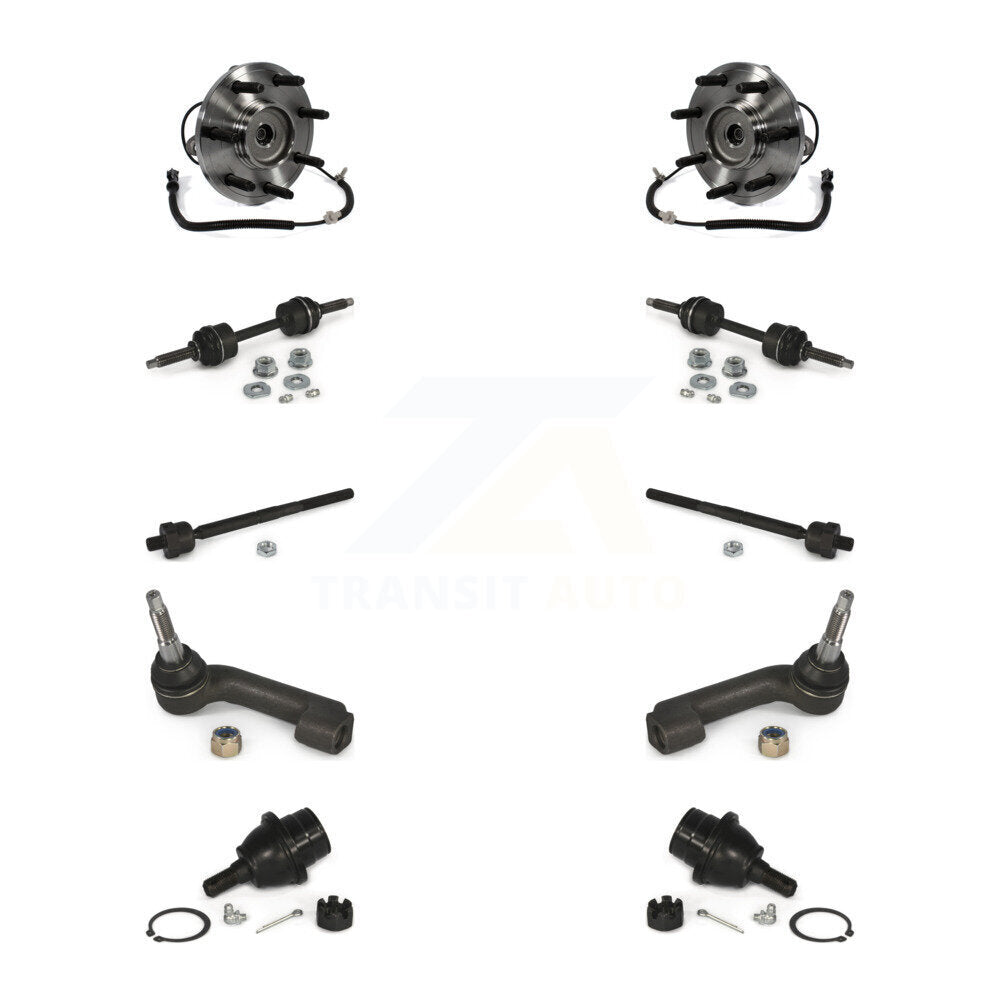 Hub Bearing Lower Ball Joint Outer Inner Tie Rod & Link Front Kit For Ford F-150