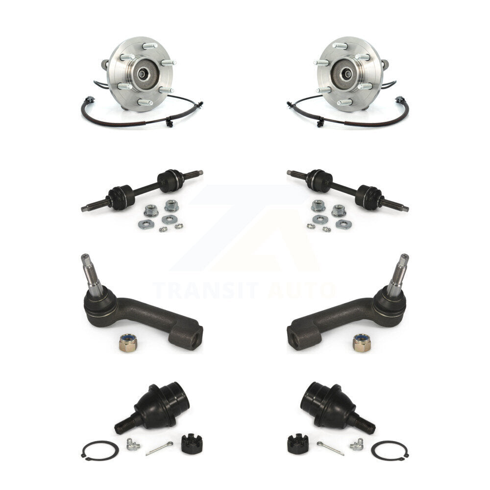 Hub Bearing Lower Ball Joint Outer Tie Rod & Link Front Kit (8Pc) For Ford F-150