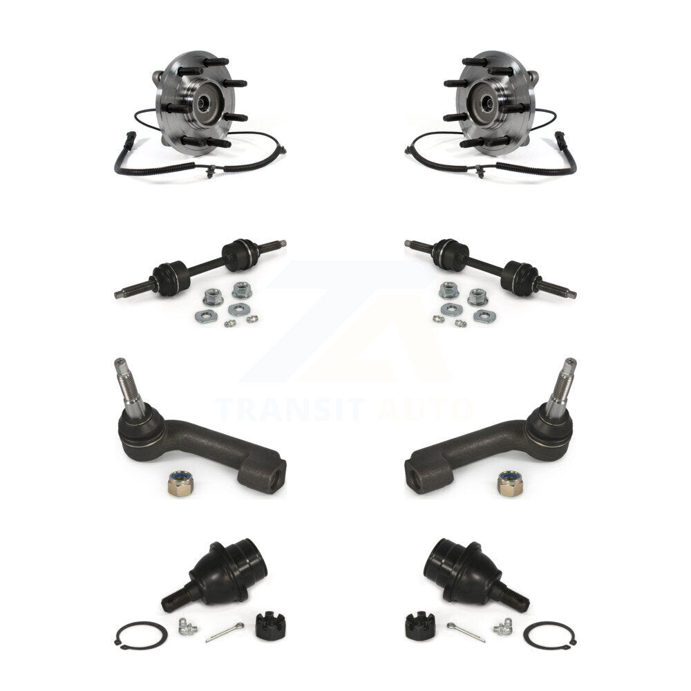 Hub Bearing Lower Ball Joint Outer Tie Rod & Link Front Kit (8Pc) For Ford F-150