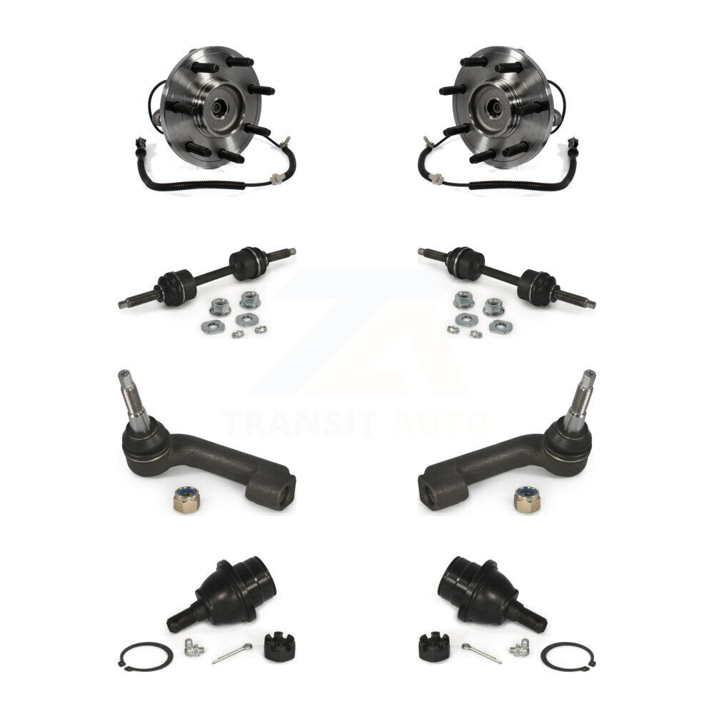 Hub Bearing Lower Ball Joint Outer Tie Rod & Link Front Kit (8Pc) For Ford F-150