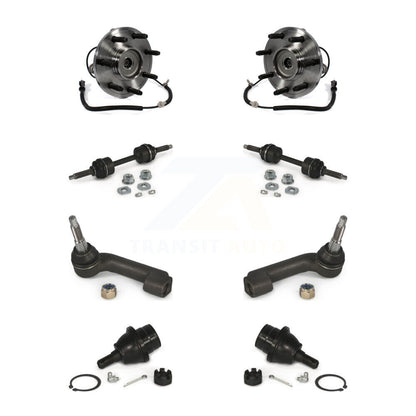 Hub Bearing Lower Ball Joint Outer Tie Rod & Link Front Kit (8Pc) For Ford F-150
