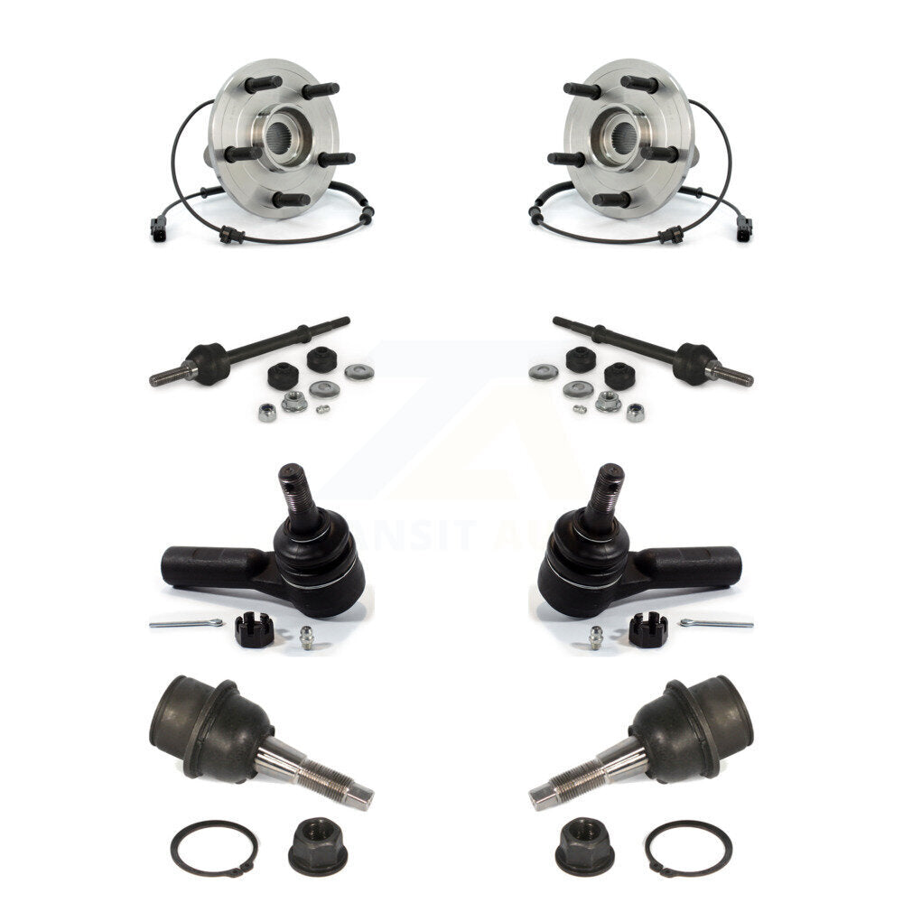 Hub Bearing Lower Ball Joint Outer Tie Rod Link Front Kit For Dodge Ram 1500 4WD