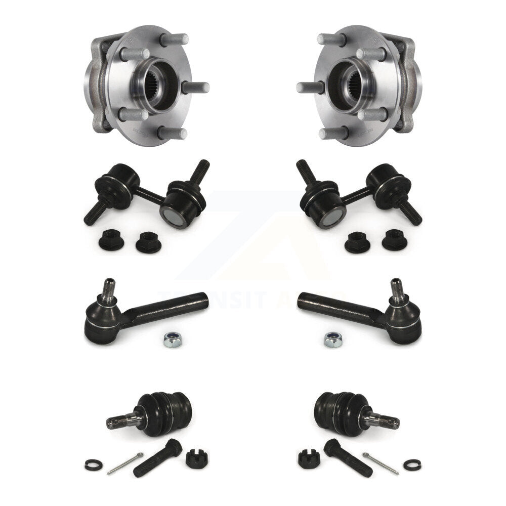 Hub Bearing Lower Ball Joint Outer Tie Rod End Link Front Kit For Subaru Impreza