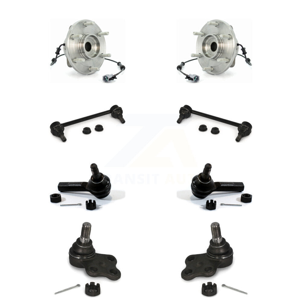 Hub Bearing Lower Ball Joint Outer Tie Rod Link Front Kit For Nissan Pathfinder