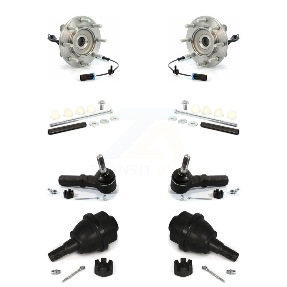 Hub Bearing Lower Ball Joint Outer Tie Rod Link Front Kit For GMC Sierra 3500 HD