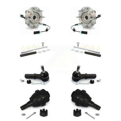 Hub Bearing Lower Ball Joint Outer Tie Rod Link Front Kit For GMC Sierra 3500 HD