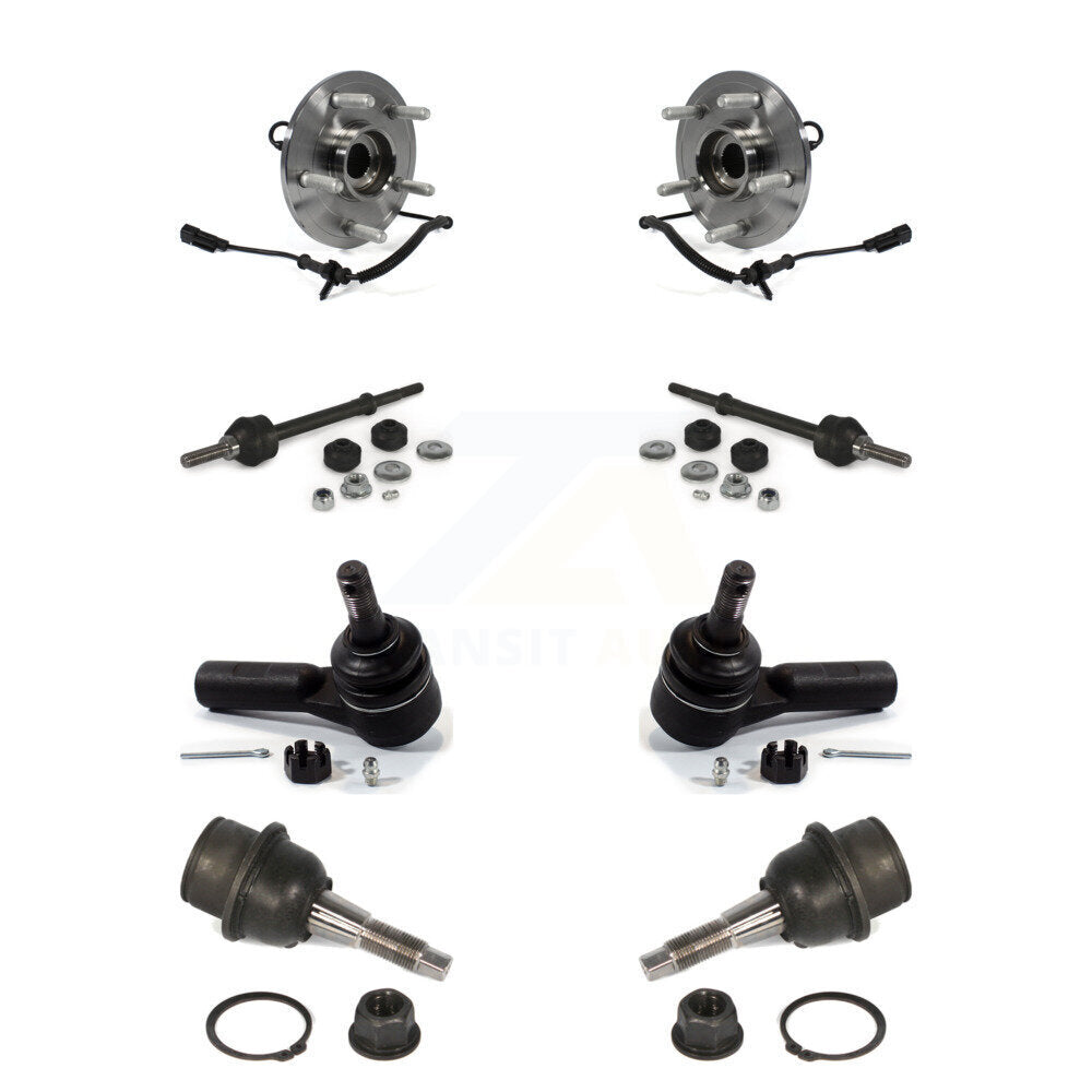Hub Bearing Lower Ball Joint Outer Tie Rod Link Front Kit For 2012 Ram 1500 4WD