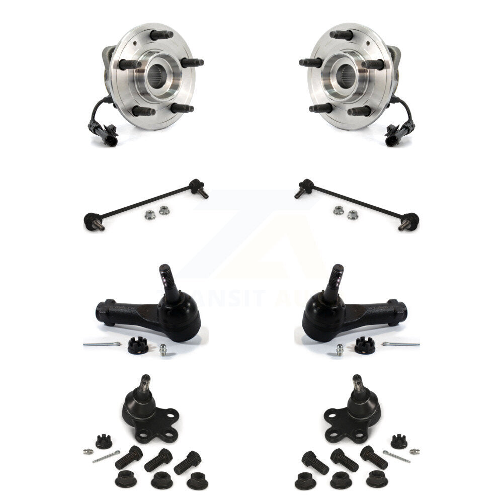 Hub Bearing Lower Ball Joint Outer Tie Rod & Link Front Kit (8Pc) For Chevrolet