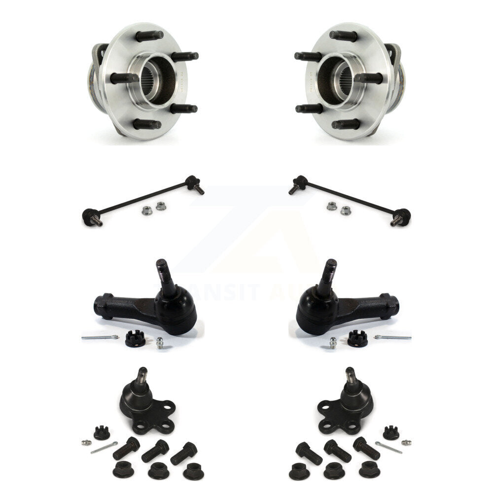 Hub Bearing Lower Ball Joint Outer Tie Rod & Link Front Kit (8Pc) For Saturn Vue