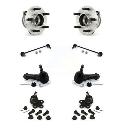 Hub Bearing Lower Ball Joint Outer Tie Rod & Link Front Kit (8Pc) For Saturn Vue