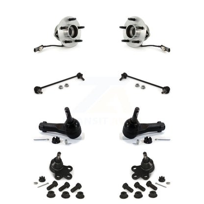 Hub Bearing Lower Ball Joint Outer Tie Rod & Link Front Kit (8Pc) For Saturn Vue