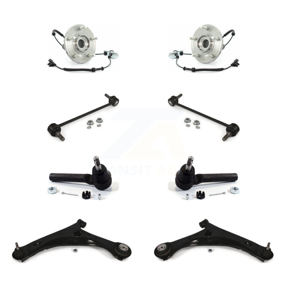 Bearing Lower Arm Outer Tie Rod & Link Front Kit (8Pc) For Dodge Grand Caravan