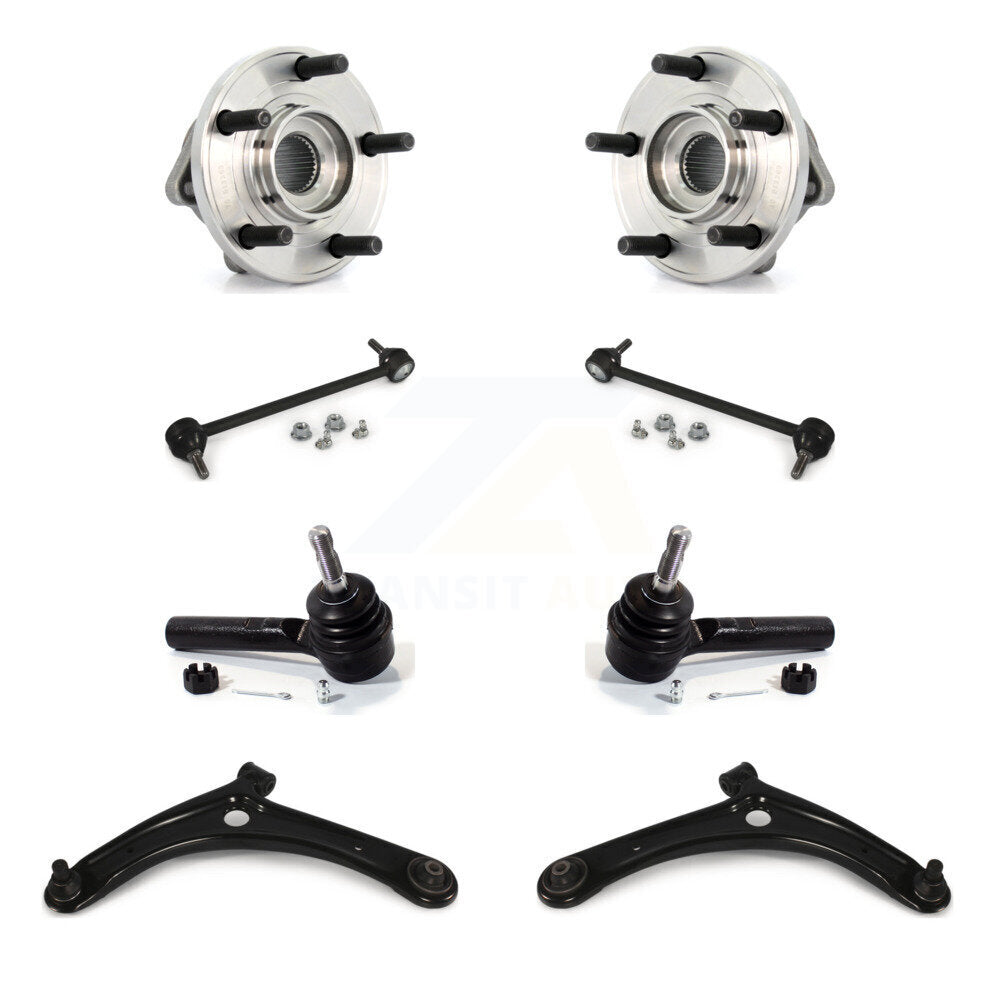 Hub Bearing Lower Arm Outer Tie Rod Link Front Kit (8Pc) For 2009 Dodge Caliber