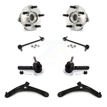 Hub Bearing Lower Arm Outer Tie Rod Link Front Kit (8Pc) For 2009 Dodge Caliber