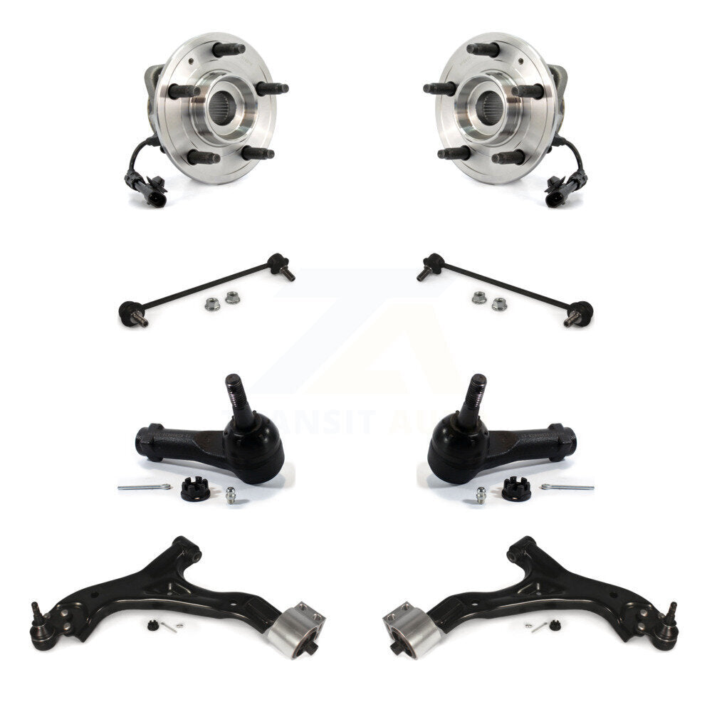 Hub Bearing Lower Control Arm Outer Tie Rod & Link Front Kit (8Pc) For Chevrolet