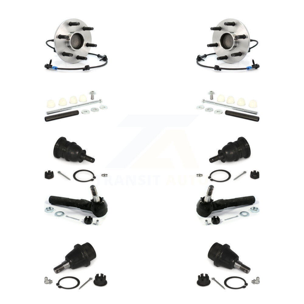 Bearing Upper Lower Ball Joint Outer Tie Rod Link Front Kit (10Pc) For Chevrolet