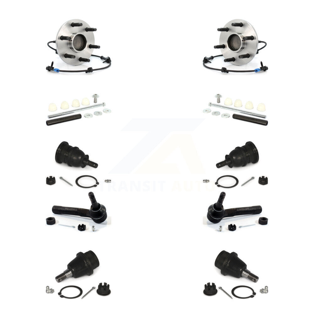 Bearing Upper Lower Ball Joint Outer Tie Rod Link Front Kit (10Pc) For Chevrolet