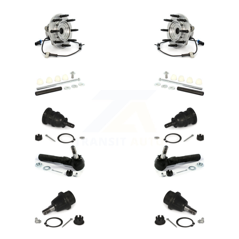 Bearing Upper Lower Ball Joint Outer Tie Rod Link Front Kit (10Pc) For Chevrolet