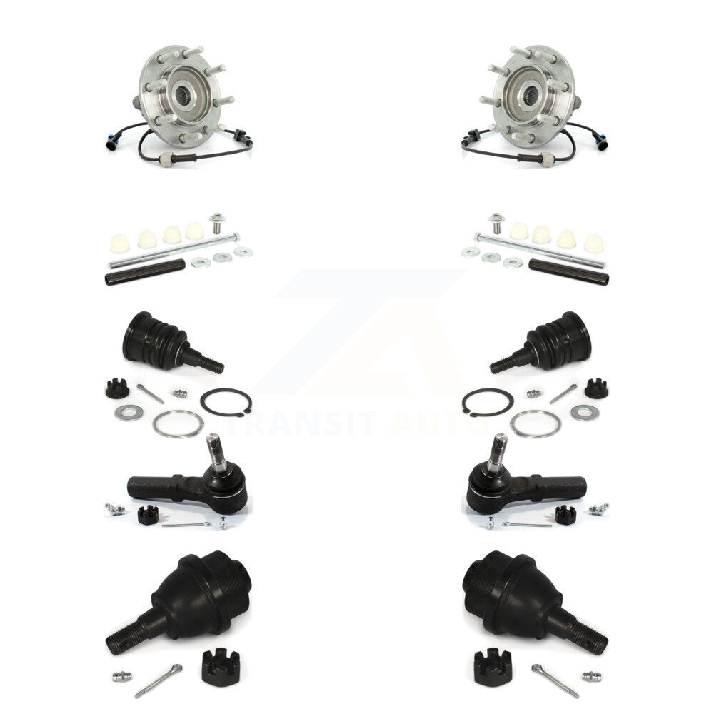 Bearing Upper Lower Ball Joint Outer Tie Rod Link Front Kit (10Pc) For Chevrolet