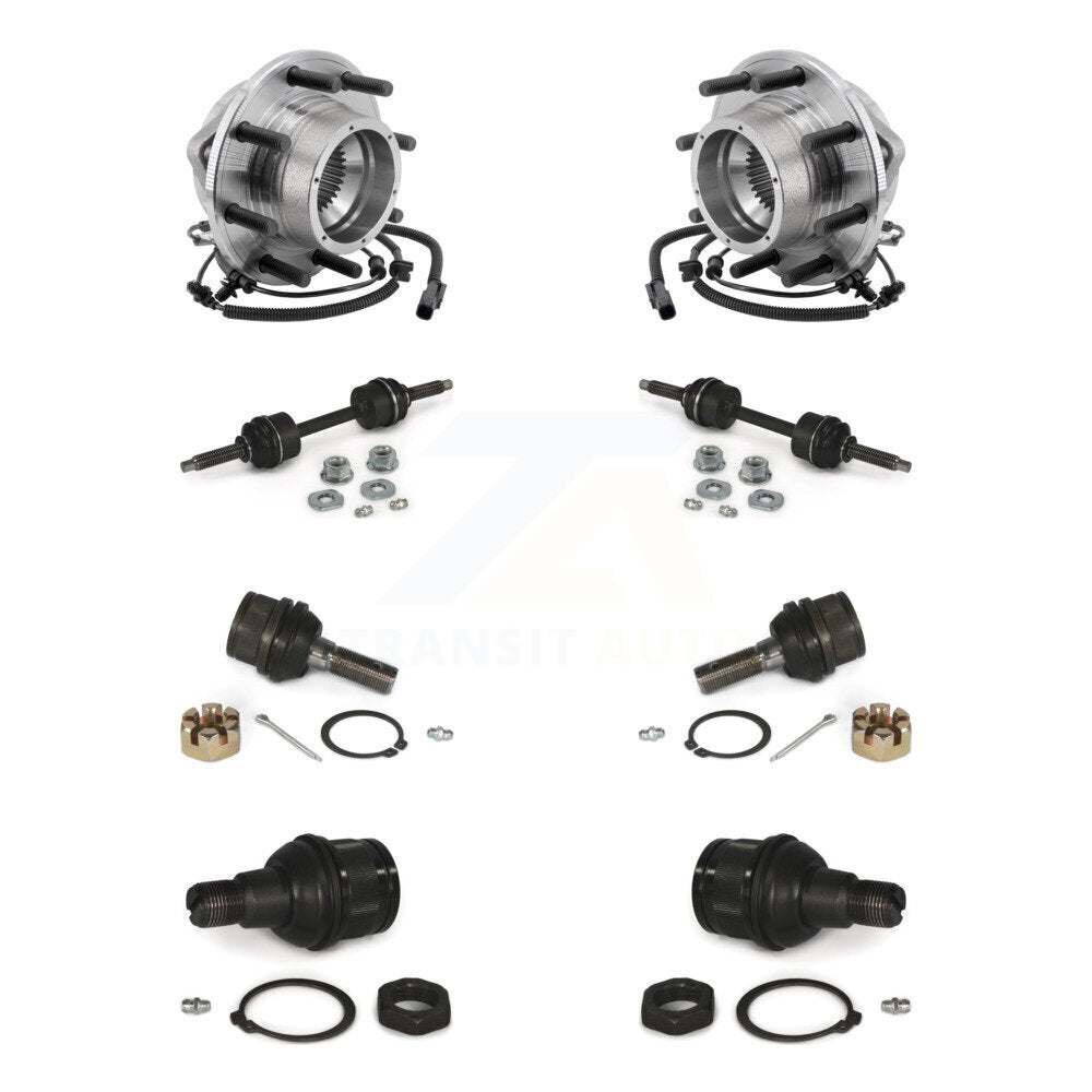Hub Bearing Upper Lower Ball Joint Link Front Kit For Ford F-350 Super Duty 4WD