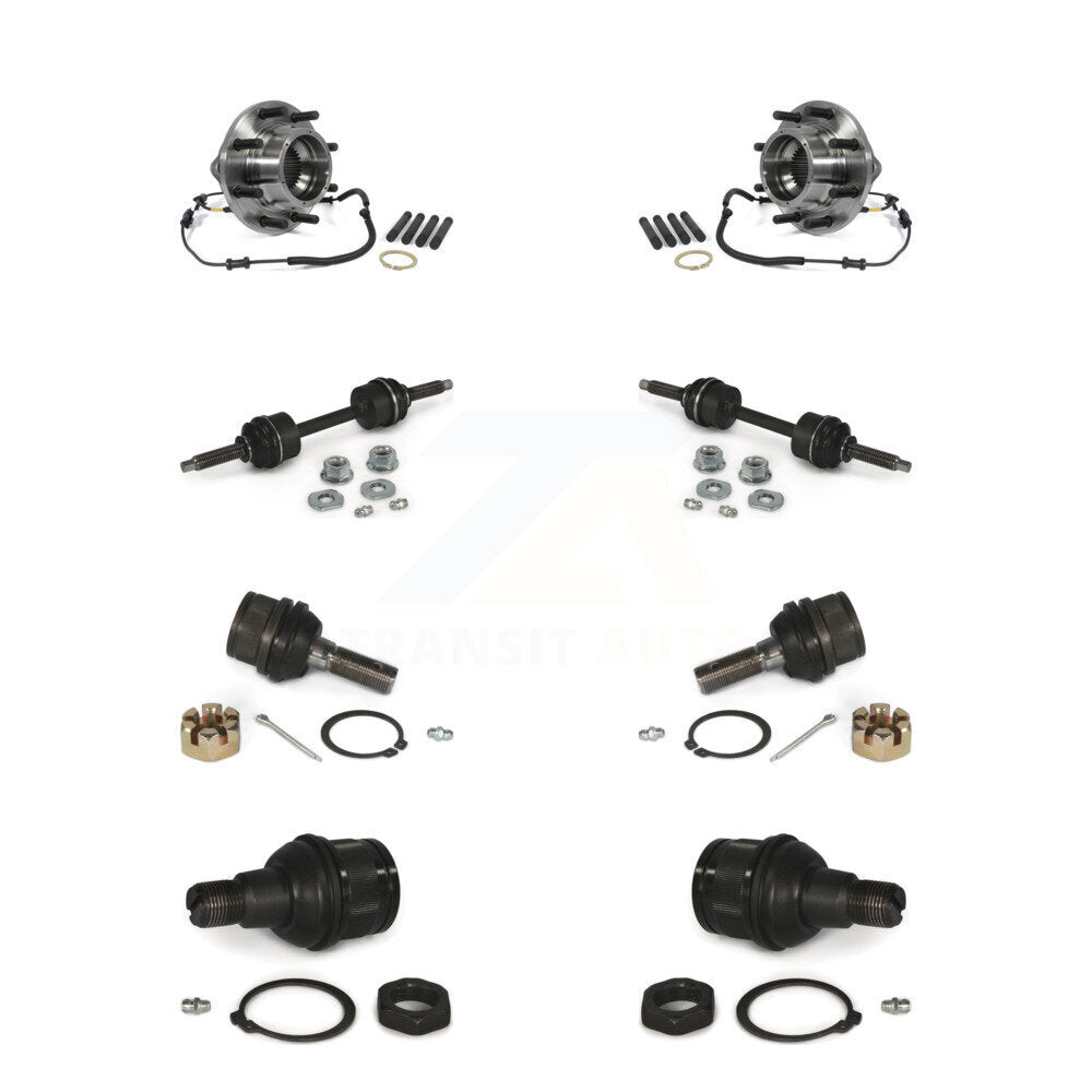 Hub Bearing Upper Lower Ball Joint Link Front Kit For Ford F-350 Super Duty 4WD