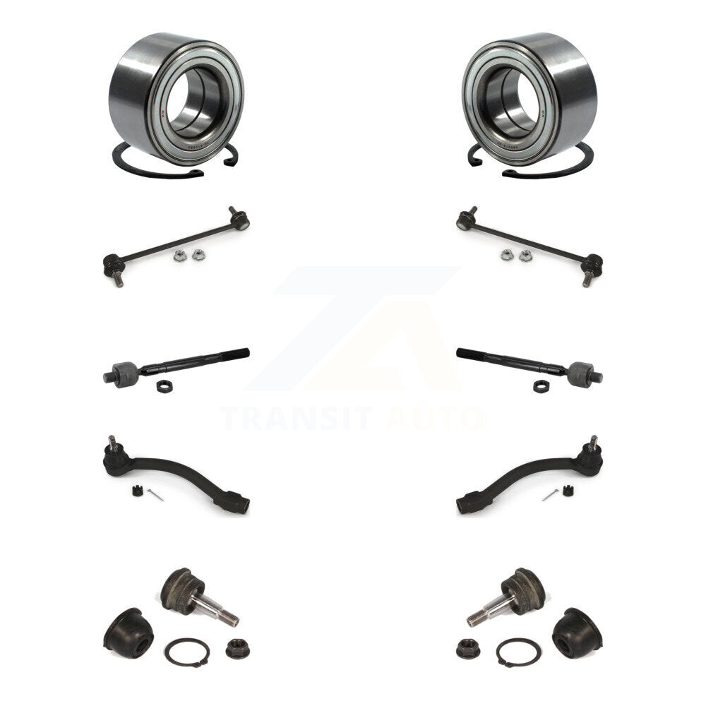 Bearing Lower Ball Joint Outer Inner Tie Rod & Link Front Kit (10Pc) For Hyundai