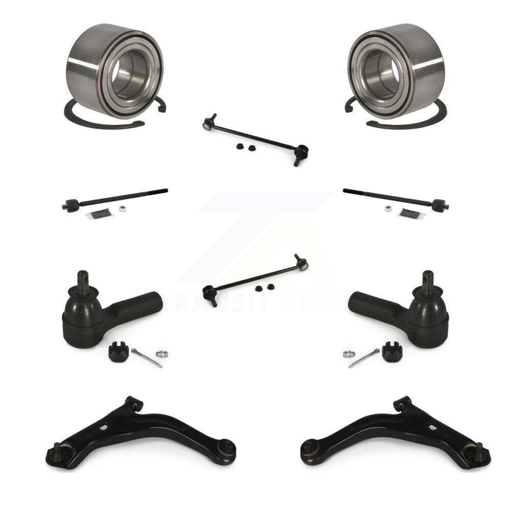 Bearing Lower Control Arm Outer Inner Tie Rod End Link Front Kit (10Pc) For Ford