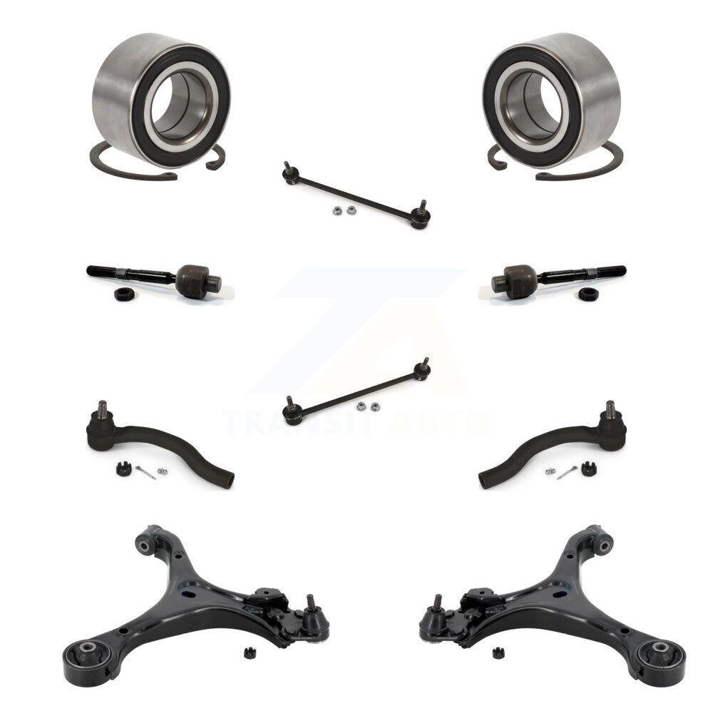 Bearing Lower Control Arm Outer Inner Tie Rod & Link Front Kit (10Pc) For Honda