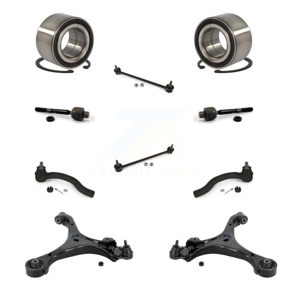 Bearing Lower Control Arm Outer Inner Tie Rod & Link Front Kit (10Pc) For Honda