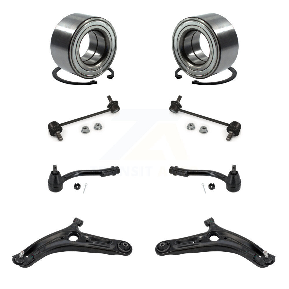 Wheel Bearing Lower Control Arm Outer Tie Rod Link Front Kit (8Pc) For Kia Soul