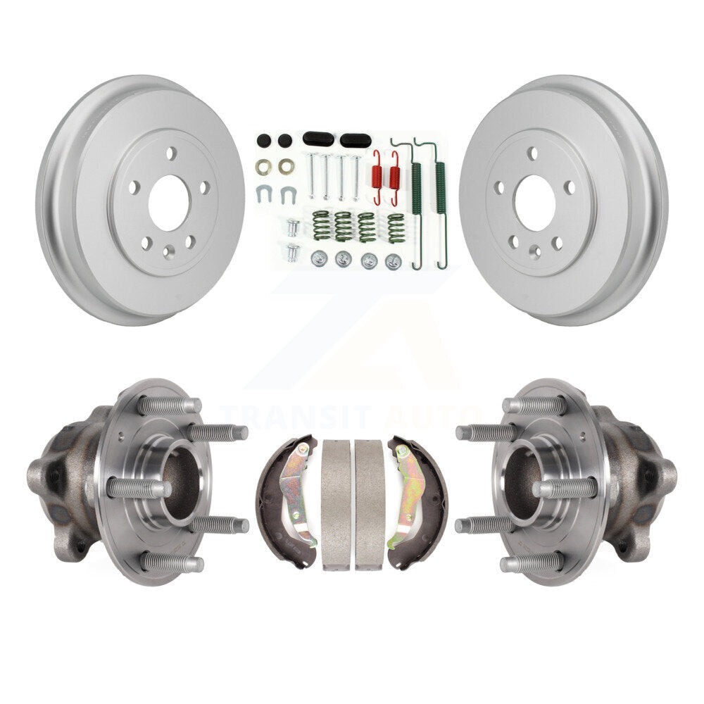 Coated Brake Drum Shoe Hardware & Hub Bearing Rear Kit For Chevrolet Trax Sonic