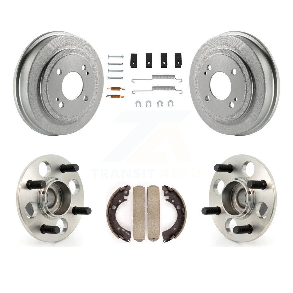 Coated Brake Drum Shoe Hardware & Hub Bearing Rear Kit For Honda Civic Acura EL