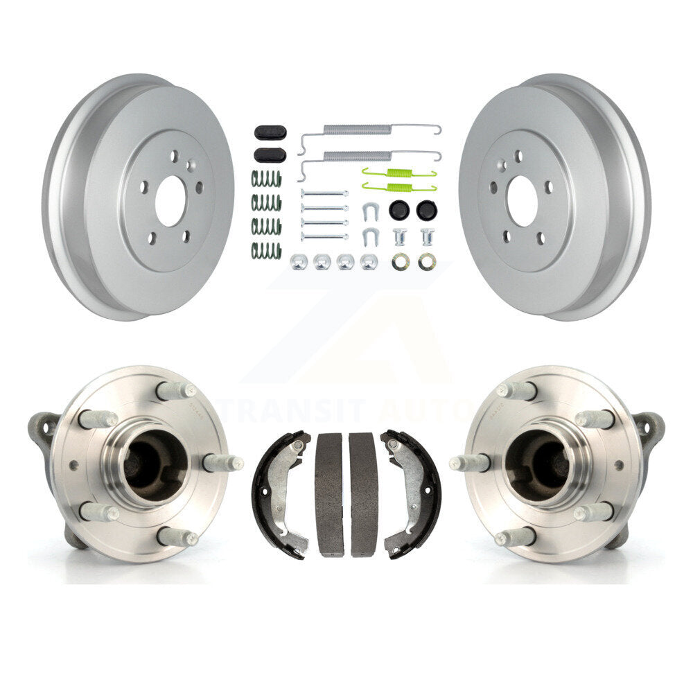 Coated Brake Drum Shoe Hardware & Hub Bearing Rear Kit For 11-12 Chevrolet Cruze
