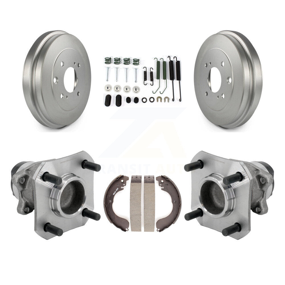 Coated Brake Drum Shoe Hardware & Hub Bearing Rear Kit For 2009-2014 Nissan Cube